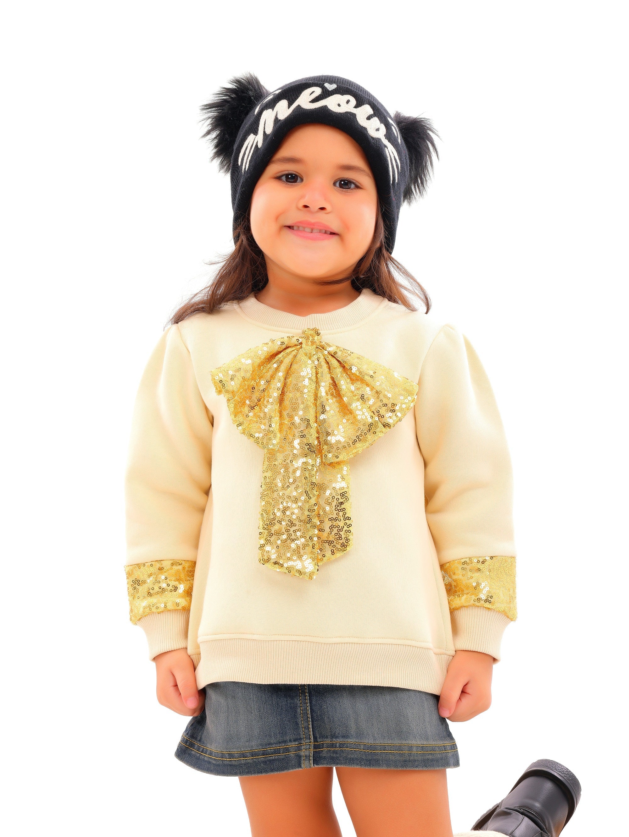 Girls’ Sequin Bow Sweatshirt - Code 5001